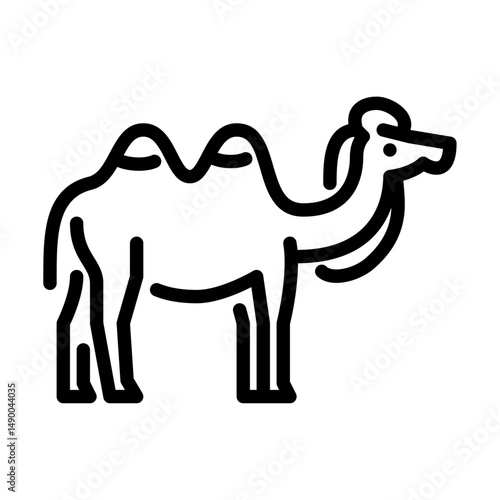 Bactrian Camel outline icon. Camel black line illustration.