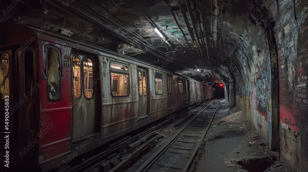 Obraz premium Underground train tunnel