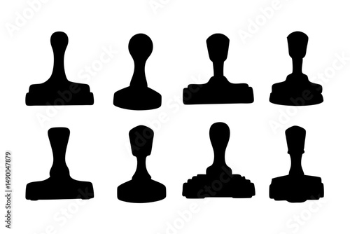 set of hand gestures black silhouette vector illustration