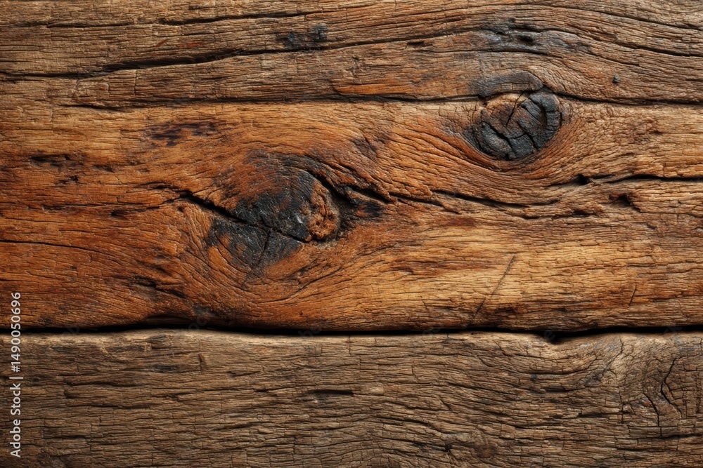 Naklejka premium A rustic wooden texture with rich brown tones and natural grain, exuding warmth and organic beauty
