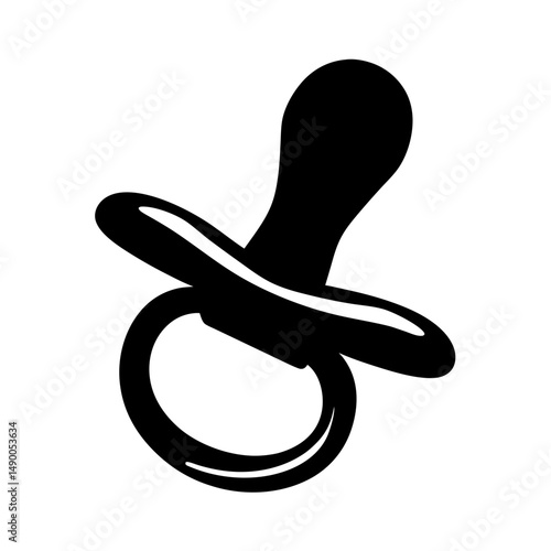 Baby pacifier black silhouette vector illustration