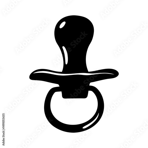 Baby pacifier black silhouette vector illustration