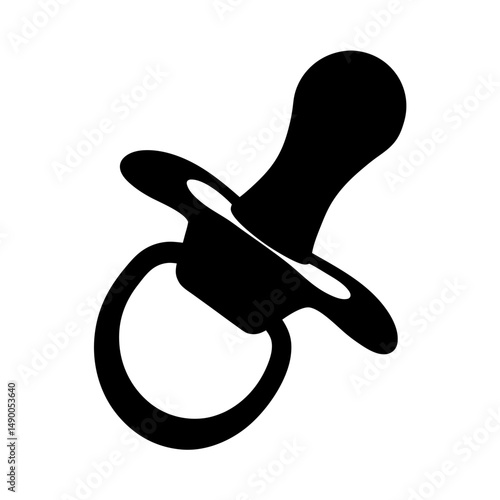 Baby pacifier black silhouette vector illustration