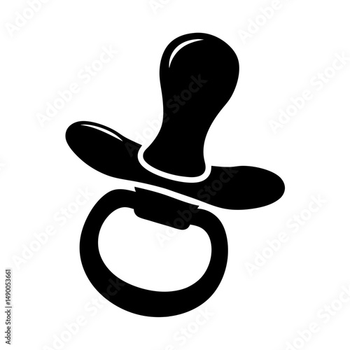 Baby pacifier black silhouette vector illustration