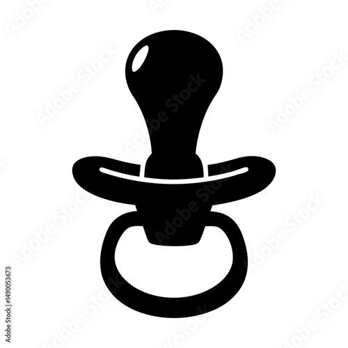 Baby pacifier black silhouette vector illustration