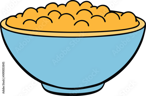 Cereal on White Background Cartoon Vector Illustration
