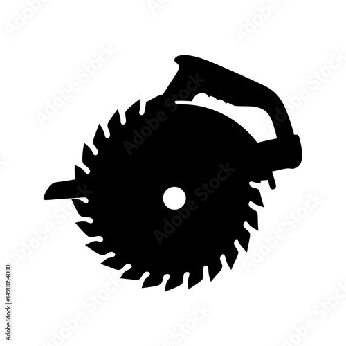 Circular saw blade black silhouette vector illustration