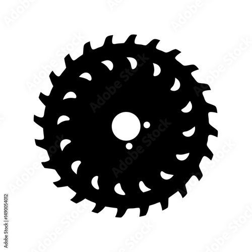 Circular saw blade black silhouette vector illustration