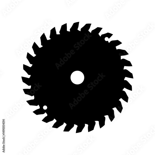 Circular saw blade black silhouette vector illustration