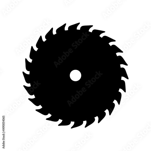 Circular saw blade black silhouette vector illustration