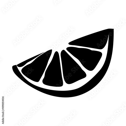 Juicy citrus wedges black silhouette vector illustration