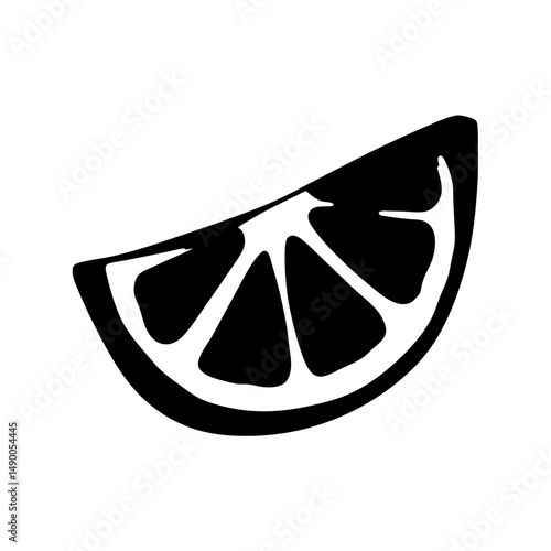 Juicy citrus wedges black silhouette vector illustration