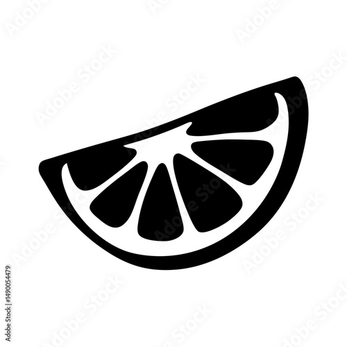 Juicy citrus wedges black silhouette vector illustration