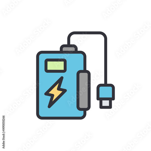 Electric Portable Power Bank With Usb Connector For Recharging