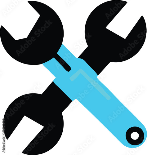 Crossed Wrenches Repair Tools Icon Design