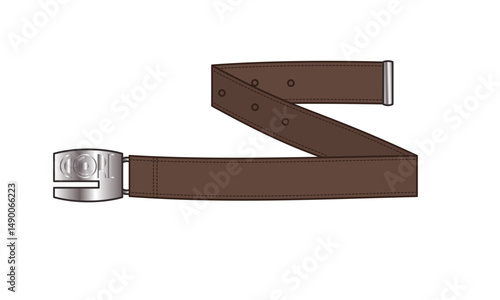 Leather ratchet belts mockup template vector design technical illustration.
