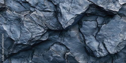 Wallpaper Mural Close-up view of textured dark gray rock face with deep crevices Torontodigital.ca