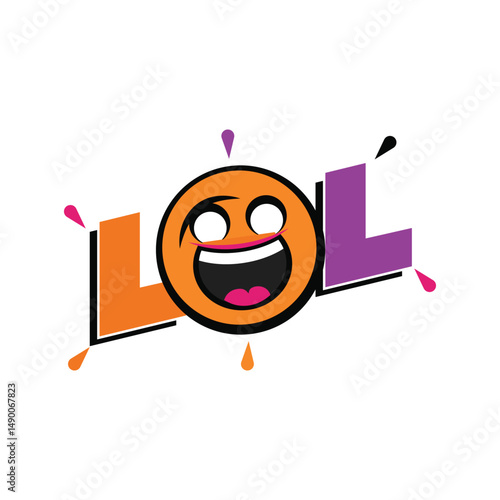 Playful LOL Typo Emoji Vector Art, Funny Typo Face Vector LOL Expression, LOL Oops! Typo Emoji Vector Illustration