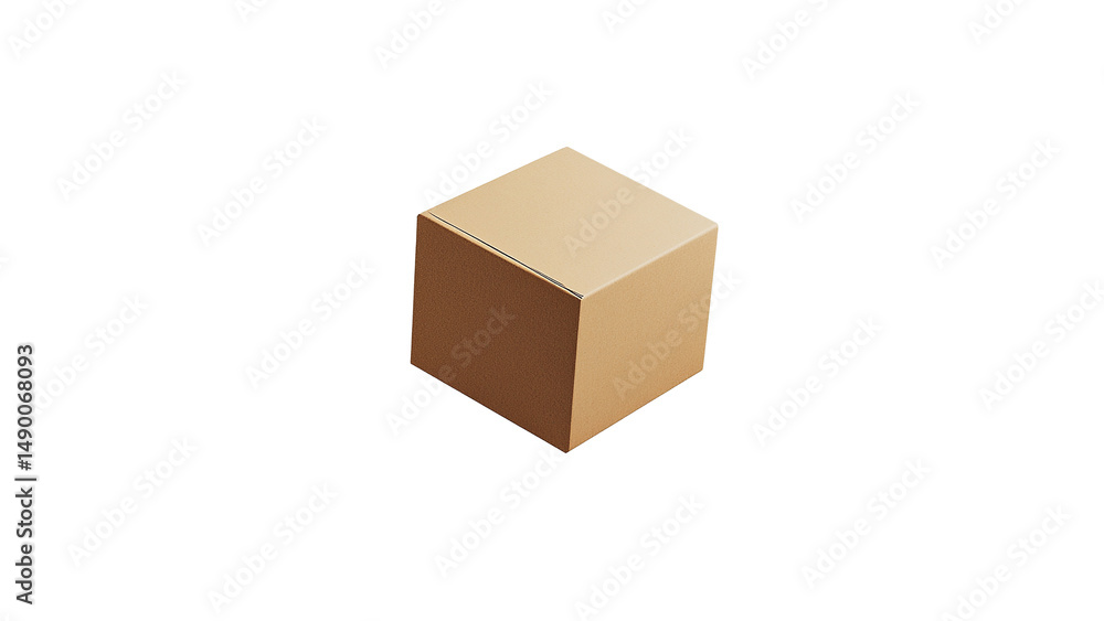 Fototapeta premium A simple cardboard box floating in the air, cut out