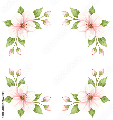 Pink Cherry Blossoms, Isolated Transparent Background, Floral Design Element