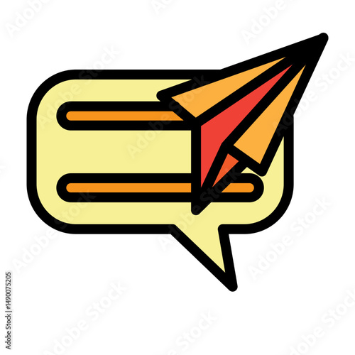 Direct Message Vector Filled Icon Design