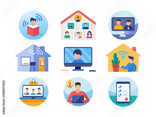 remote work essentials icons