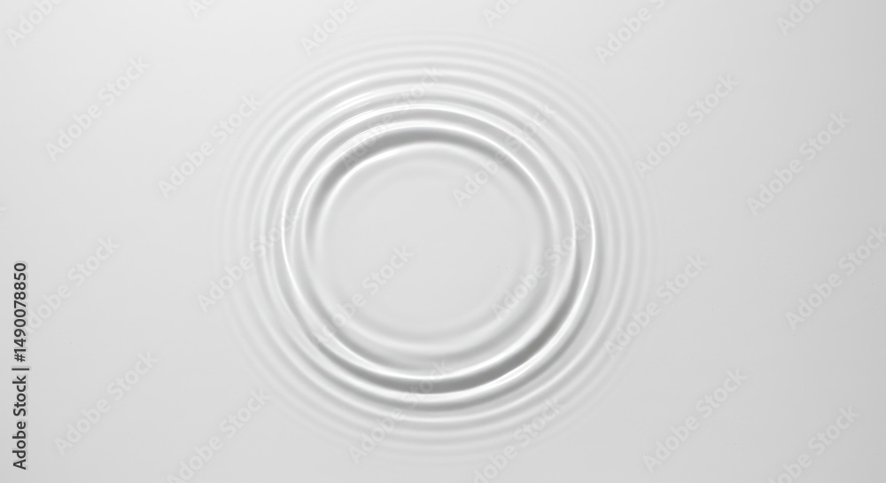 Obraz premium Circular ripple pattern on light gray surface