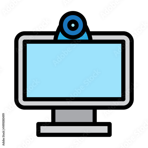 Web Cam Vector Filled Icon Design