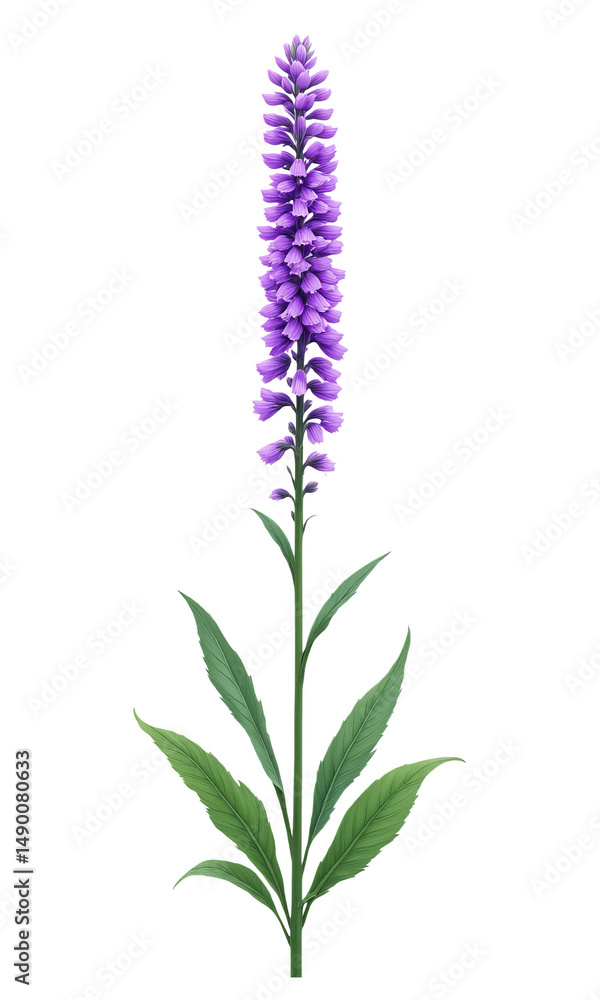 Fototapeta premium Purple Flower, Isolated Transparent Background, Minimalist Design Element