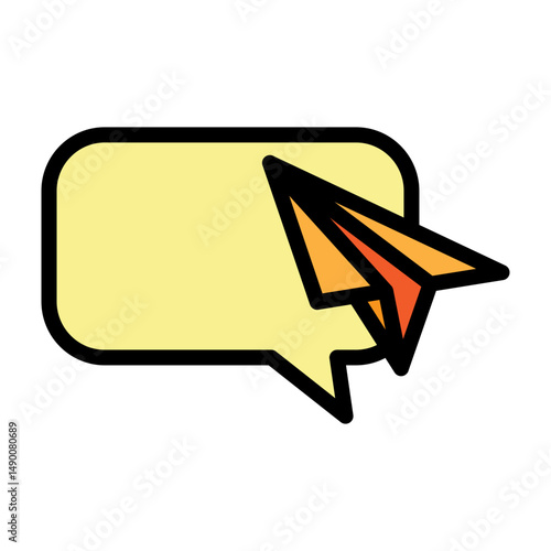 Direct Message Vector Filled Icon Design