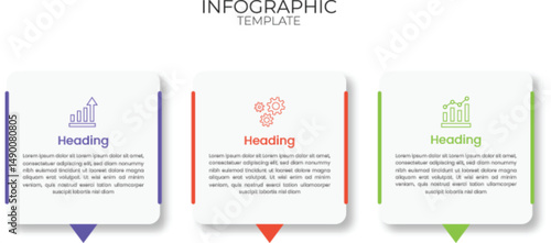Infographic template vector element with 3 step table concept suitable for business information and web presentation