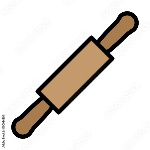 Rolling Pin Vector Filled Icon Design