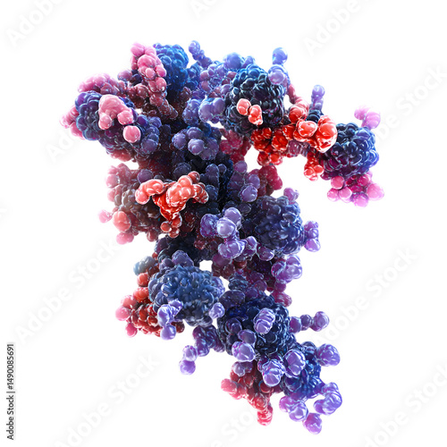 3D Rendering of a Complex Protein Structure Molecular Biology and Scientific Research