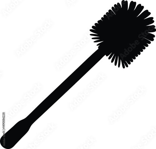 Toilet brush silhouette vector illustration.