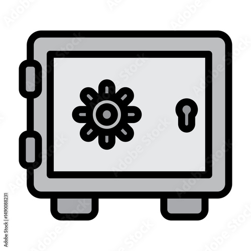Safe Deposit Box Vector Filled Icon Design