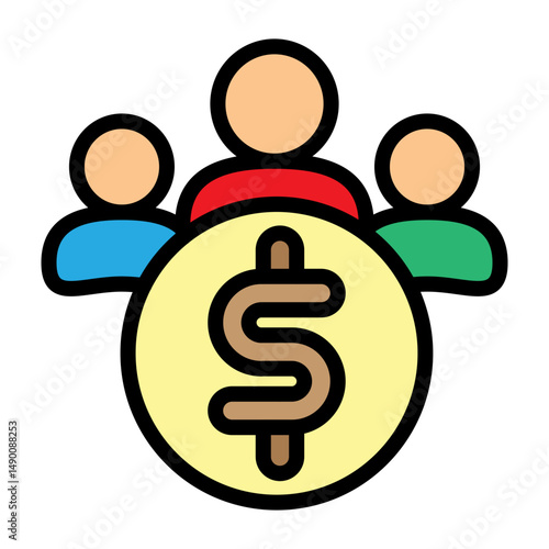Mutual Fund Vector Filled Icon Design