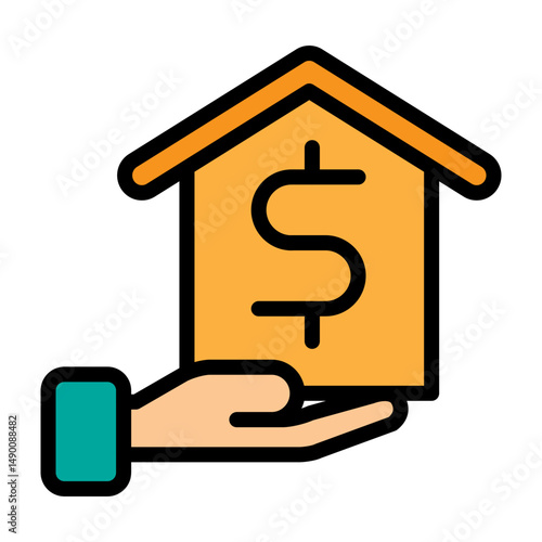 Rental Income Vector Filled Icon Design