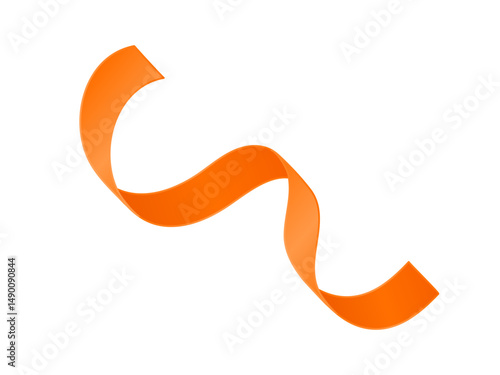 Serpentine streamer ribbon vector background. Colorful celebration paper spiral decoration isolated on white for gift, greeting, festive design.