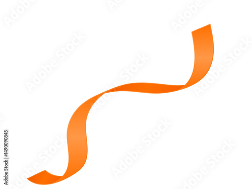 Serpentine streamer ribbon vector background. Colorful celebration paper spiral decoration isolated on white for gift, greeting, festive design.