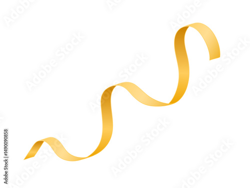 Serpentine streamer ribbon vector background. Colorful celebration paper spiral decoration isolated on white for gift, greeting, festive design.