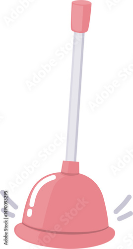 Pink rubber plunger cartoon