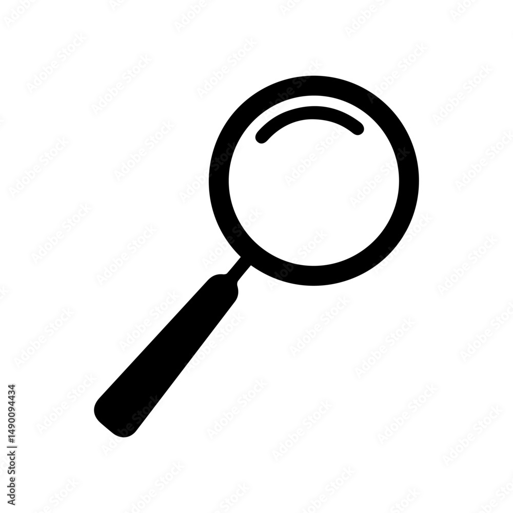 Black Magnifying Glass Icon. vector Black Magnifying Glass Icon. vector