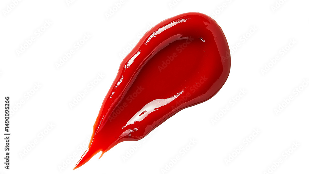 Fototapeta premium A single, glossy ketchup stain , cut out