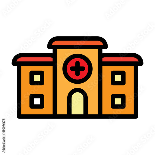 Hospital Vector Filled Icon Design