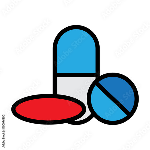 Pill Vector Filled Icon Design
