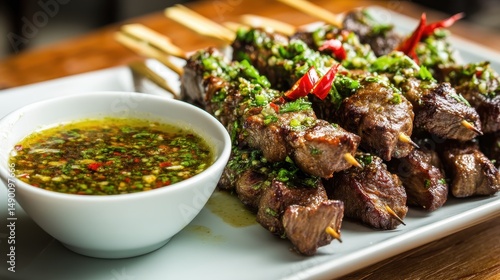 Spicy Grilled Beef Skewers with Chili Sauce
