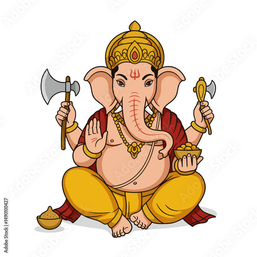 A mix of full-body and portrait Ganesha artworks with diverse artistic expressions from line art to full color.