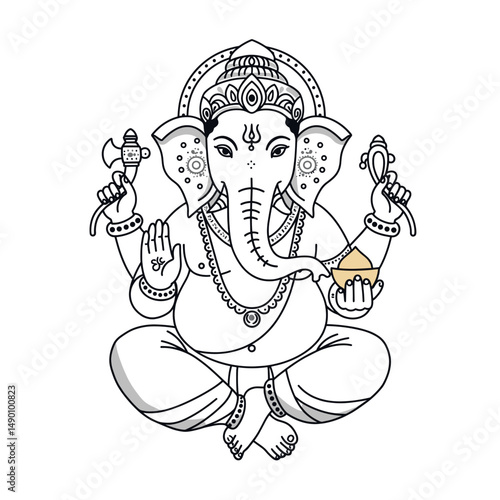Illustrations emphasizing the spiritual and cultural essence of Ganesha in a visually appealing style.