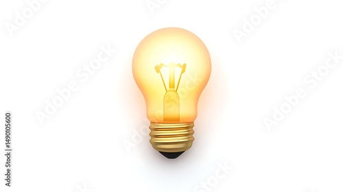 Light bulb emoji softly glowing, centered on a solid white background.