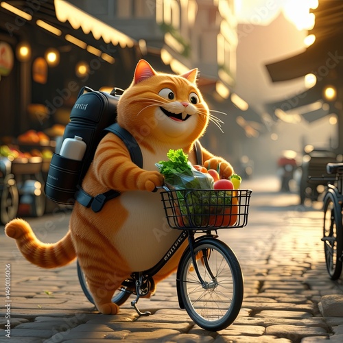 cat on the bike